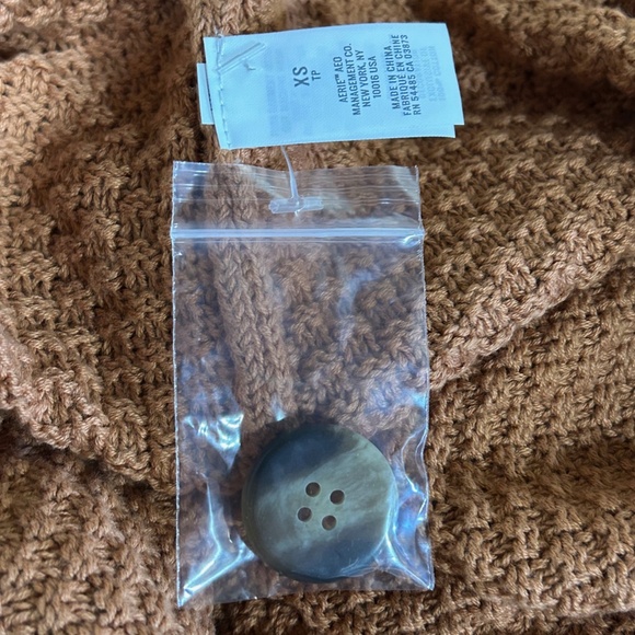 NWT Aerie Varsity Letterman Orange Oversized Cardigan Sweater w/ Pockets "06" - Picture 6 of 10